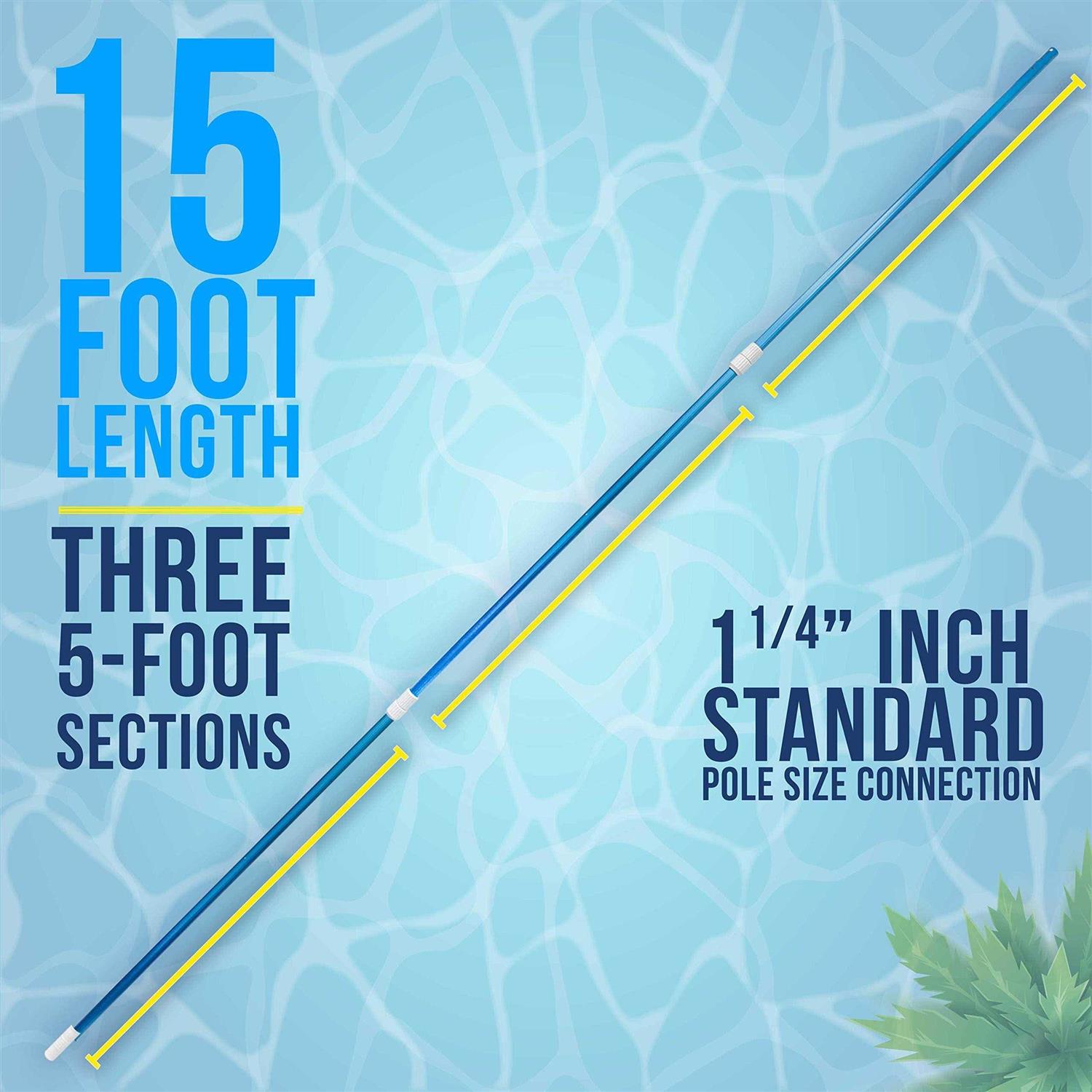 U.s. Pool Supply Professional Blue Anodized Aluminum Telescopic Swimming Pool Pole - Cheap Fitting