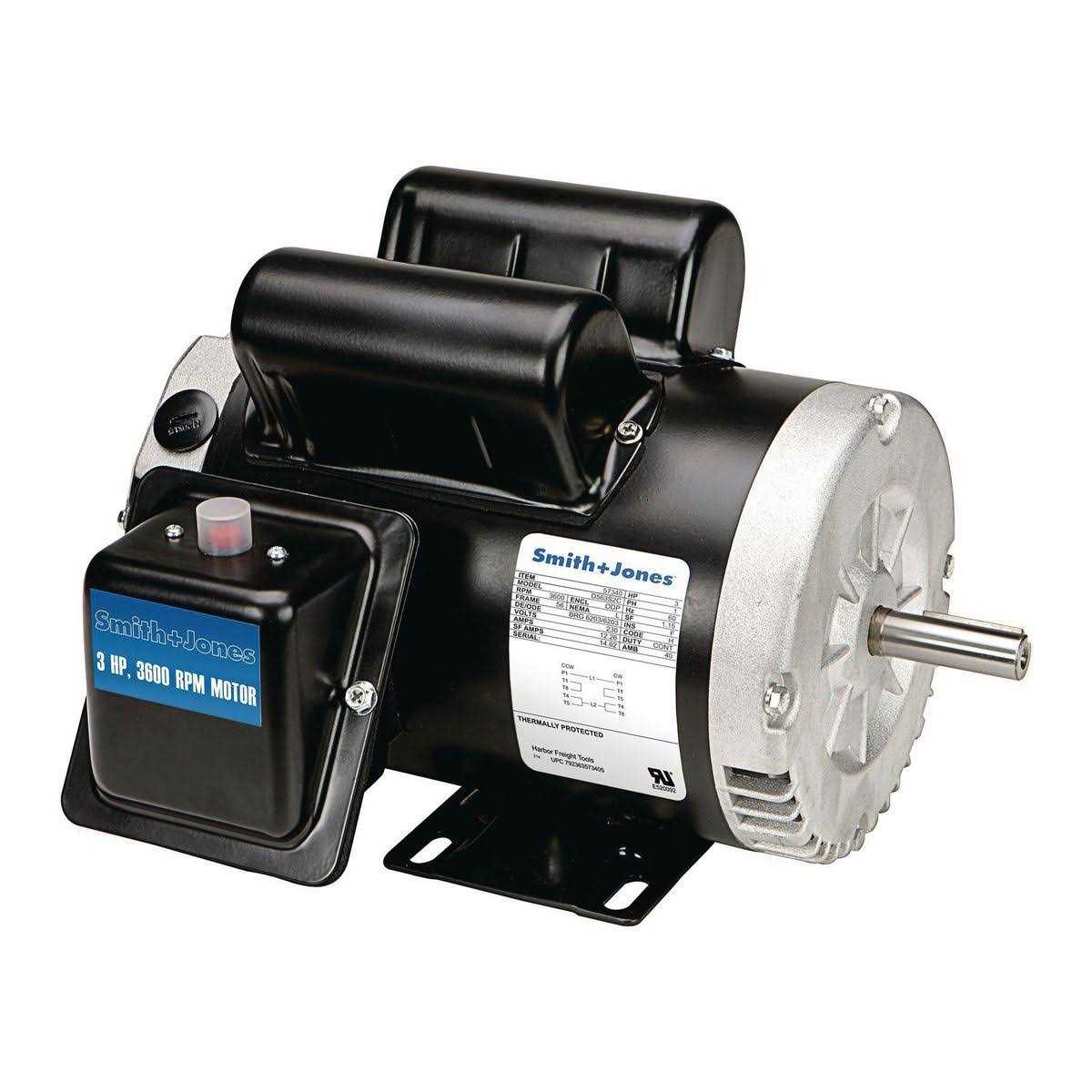Smith + Jones 3 HP Compressor Duty Motor - Cheap Fitting