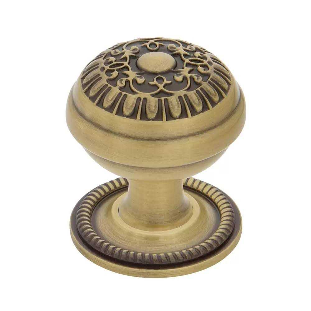 Nostalgic Warehouse Egg And Dart Brass 1 3/8 Cabinet Knob Rope Rose - Cheap Fitting