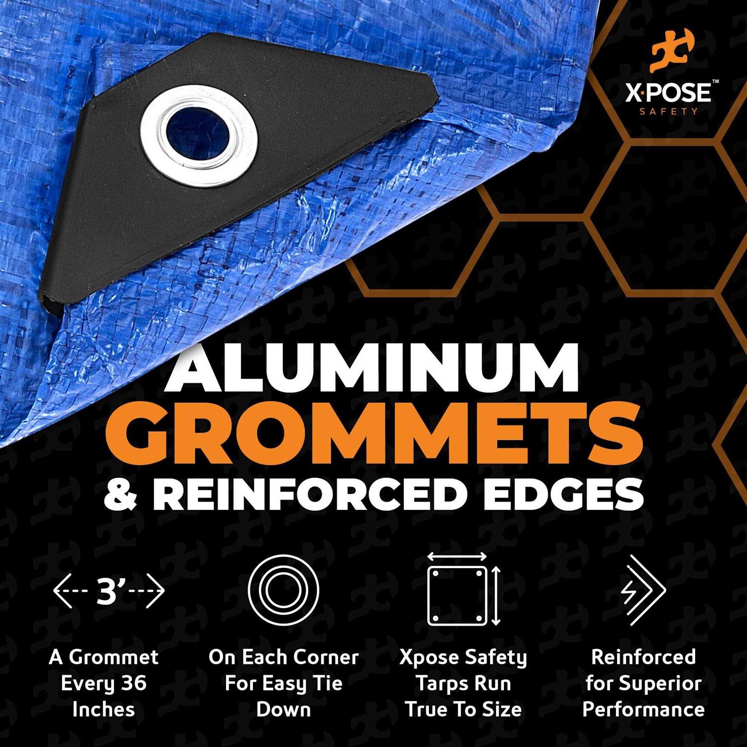 Xpose Safety Better Blue Poly Tarp Multipurpose Protective Cover - Cheap Fitting