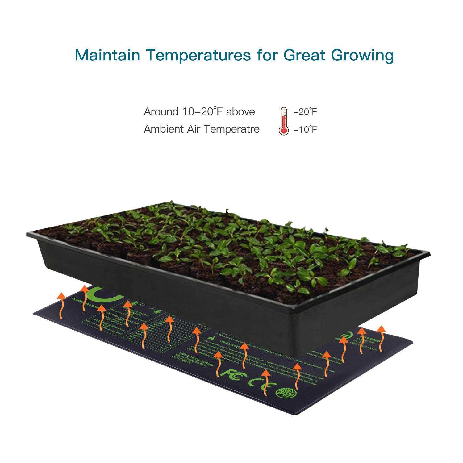 OPULENT SYSTEMS 10×20.75 Durable Waterproof Seedling Heat Mat Hy - Cheap Fitting