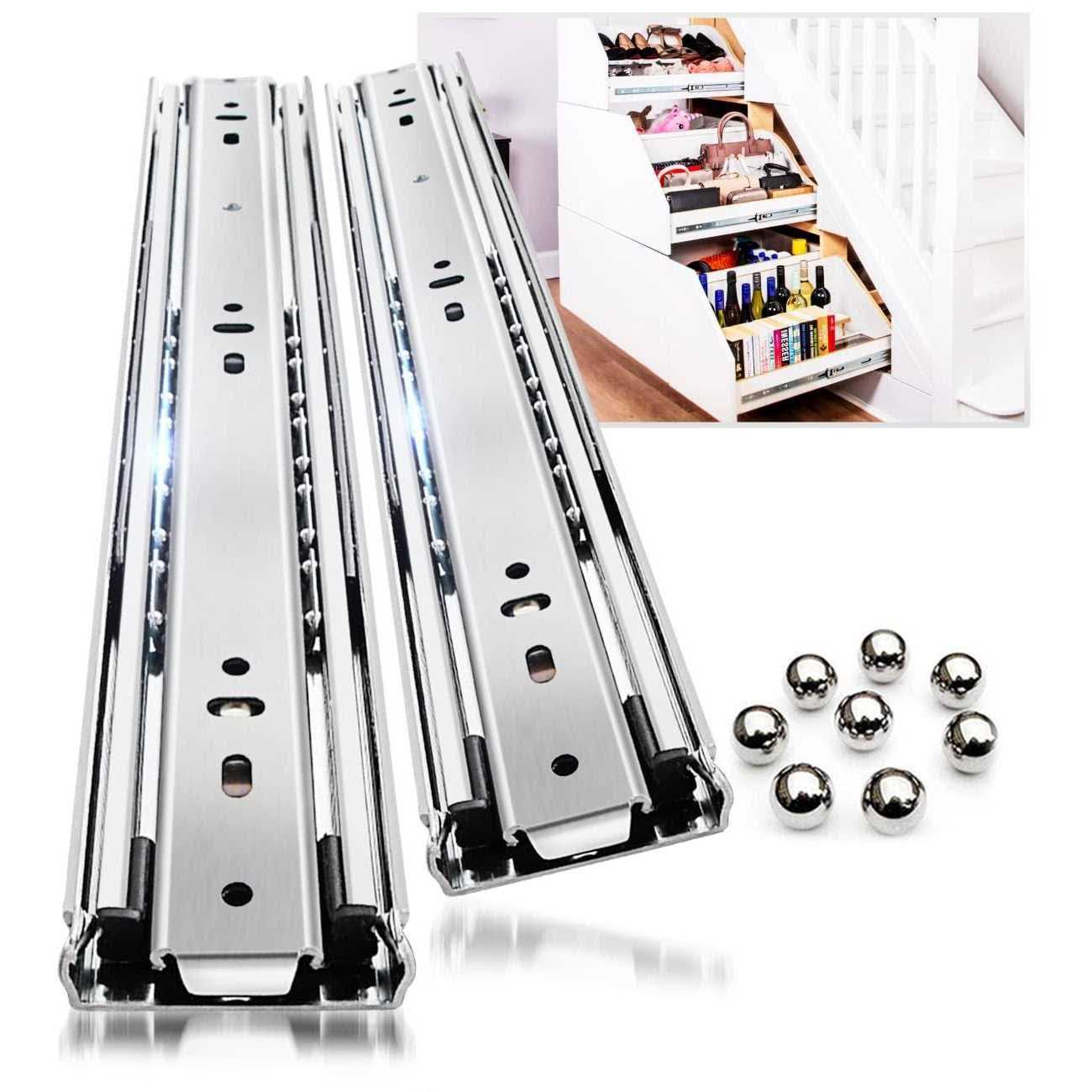 YENUO Heavy Duty Drawer Slides Full Extension Side Mount 14 16 18 20 22 24 26 28 30 32 34 36 40 Inch Metal Rails Track Guide Glides - Cheap Fitting