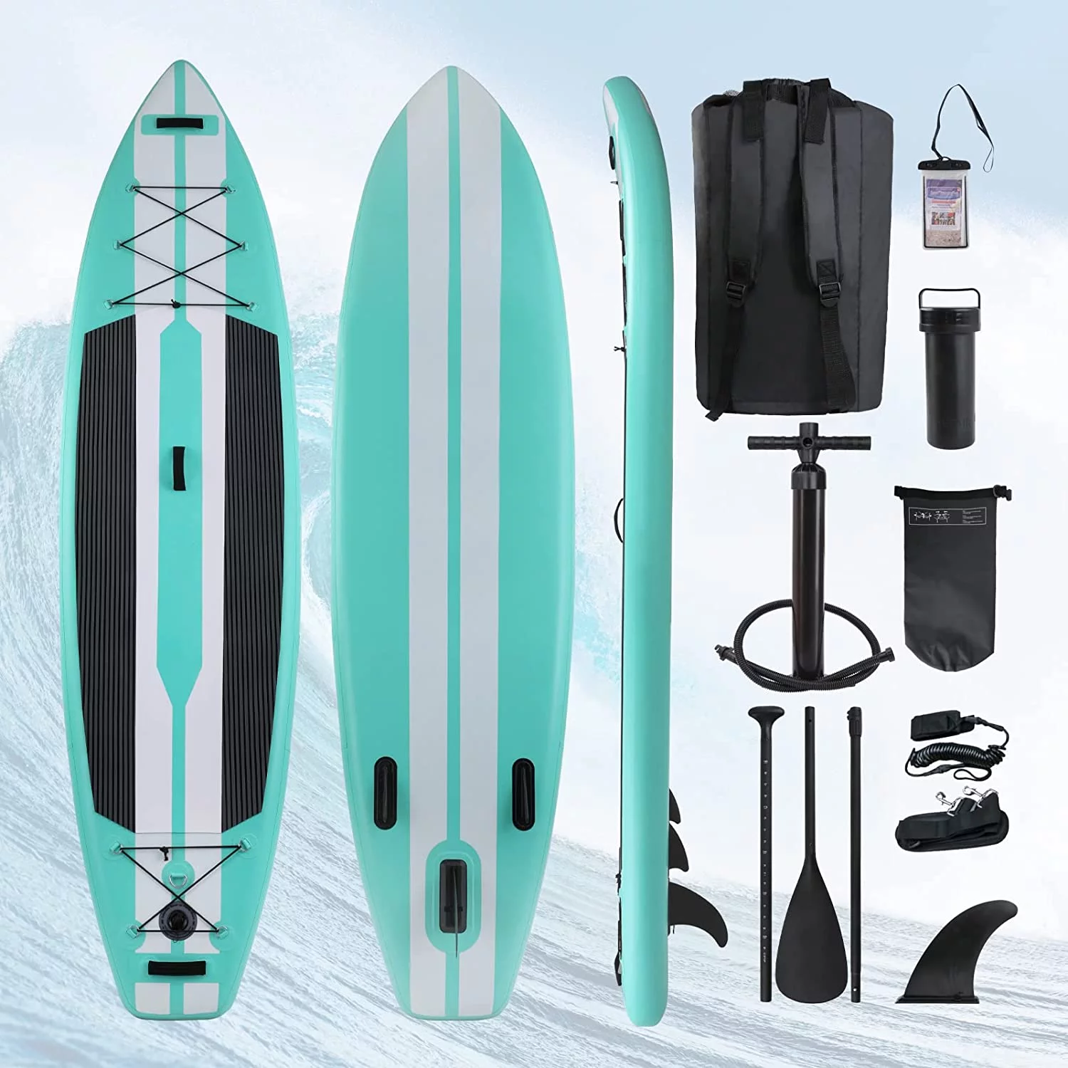 Arlopu 11FT Stand Up Paddle Board Inflatable with Premium SUP Accessories & Backpack, Non-Slip Deck, Waterproof Bag, Leash, Paddle and Hand Pump - Cheap Fitting
