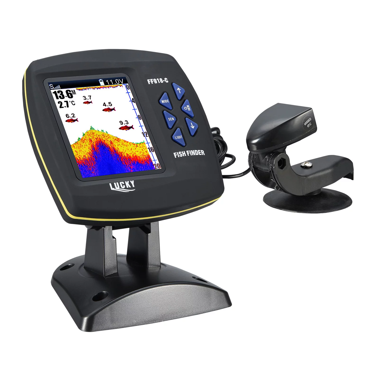 Lucky FF918-C Color LCD Screen Fish Finder 590ft Water Depth Boat Fish Finder - Cheap Fitting