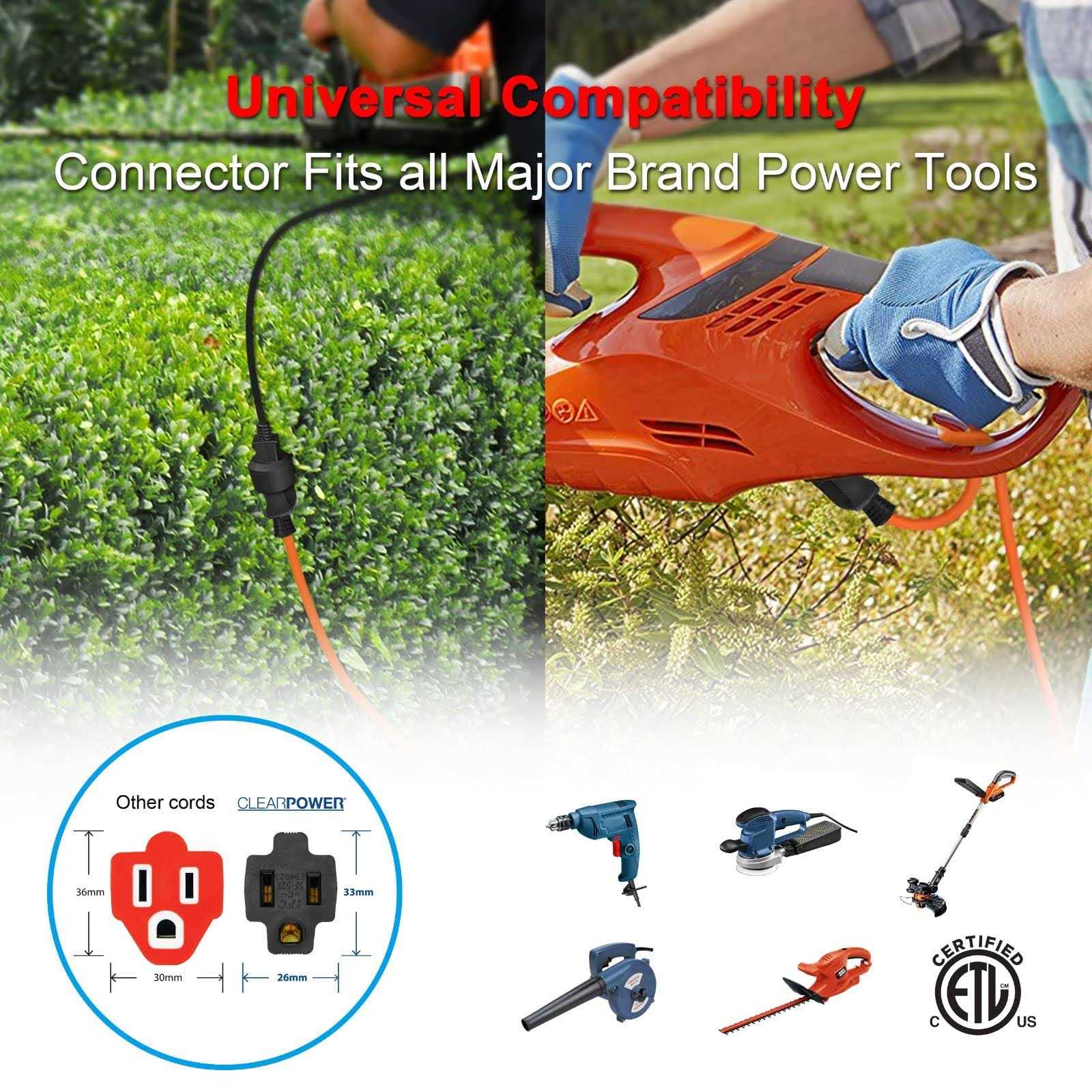 Clear Power Outdoor Extension Cord 16/3 Sjtw 3-Prong Grounded Plug - Cheap Fitting