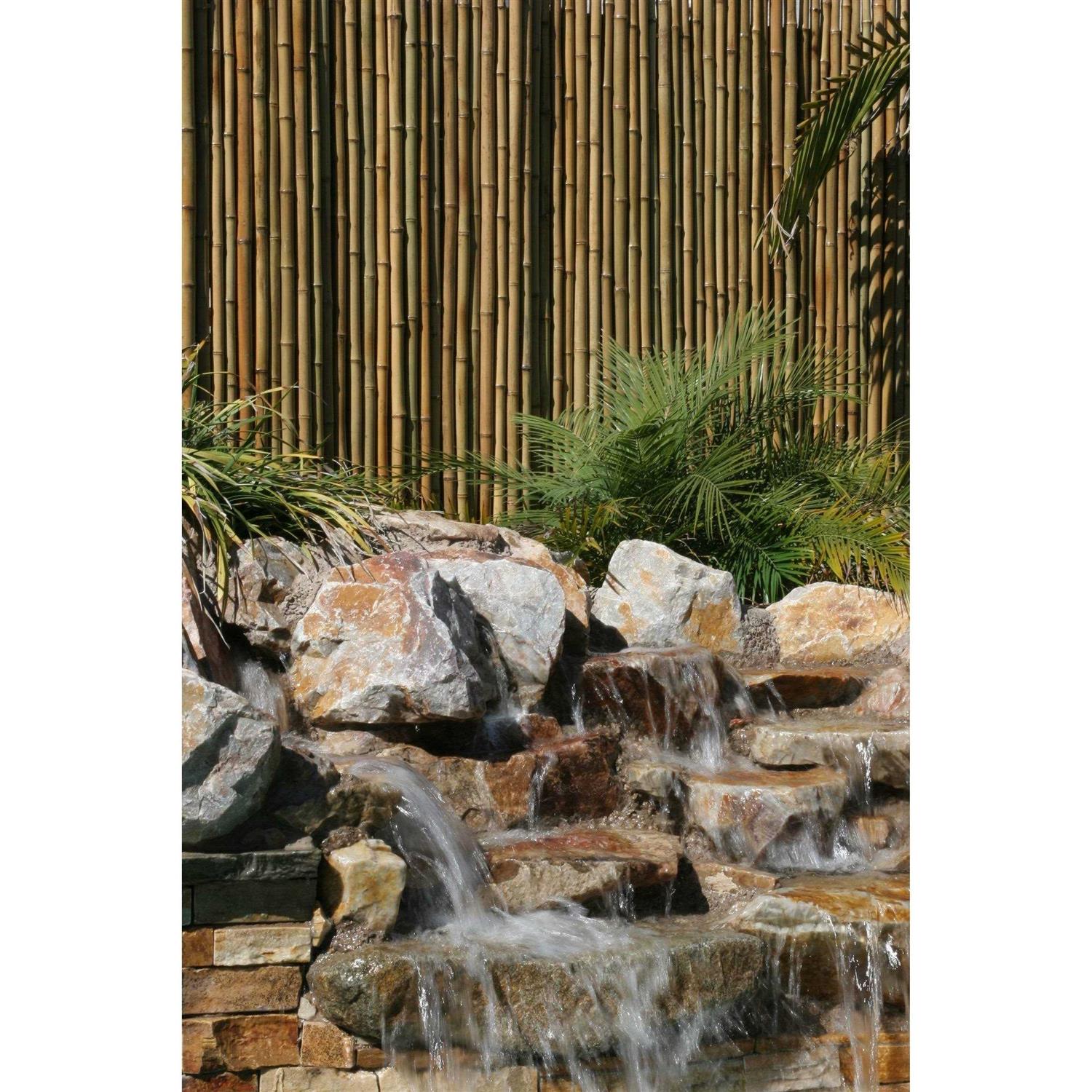 Backyard x-Scapes Black Rolled Bamboo Fence 1in D x H x 8ft L - Cheap Fitting