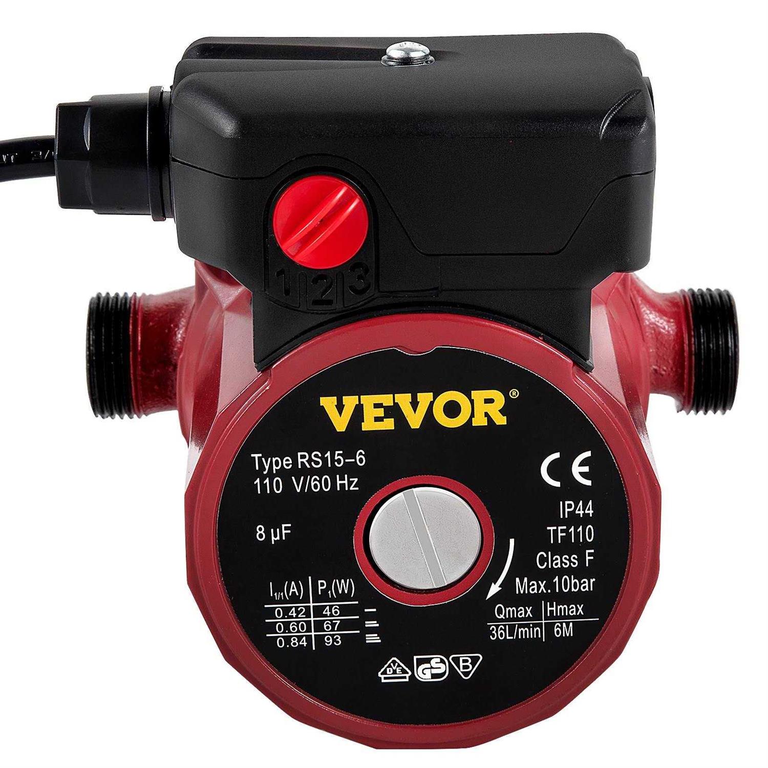 VEVOR Recirculating Pump 93W 110V Water Circulator Circulating Pump NPT 34 inch wBrass Fittings - Cheap Fitting