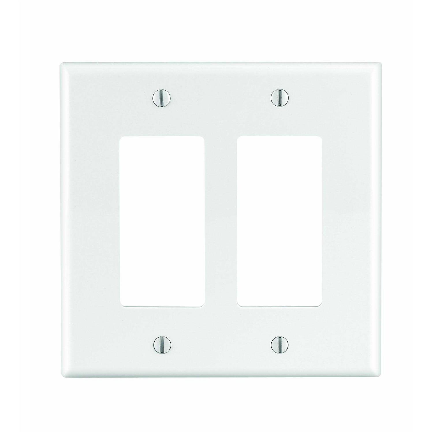 Leviton PJ262-W 2-Gang Decora Wall Plate - Cheap Fitting