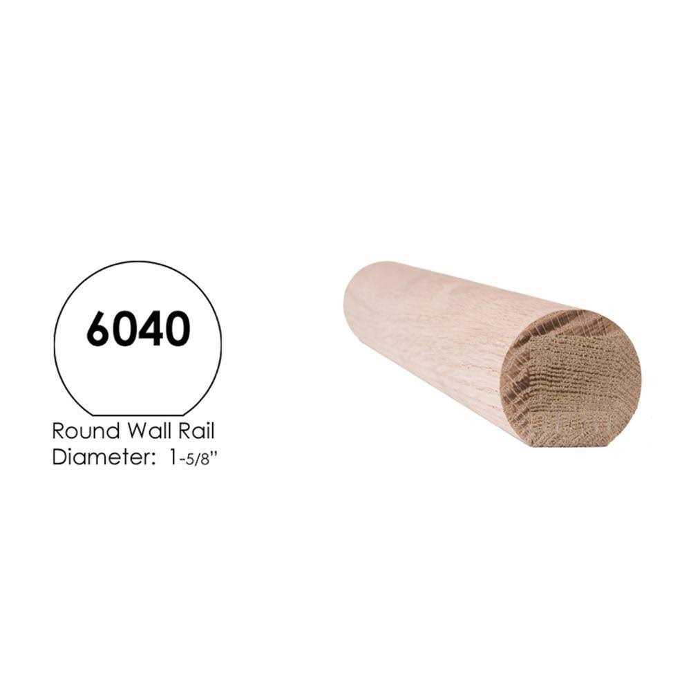House of Forgings 6040 Wall Rail Wood Handrail – Red Oak - Cheap Fitting