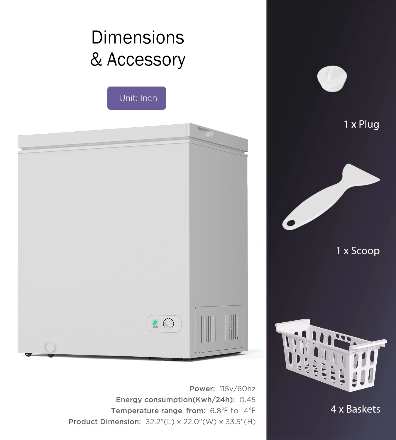 Northair 7.0 Cu ft Garage Ready Chest Freezer with Adjustable Temperature Controls - Cheap Fitting