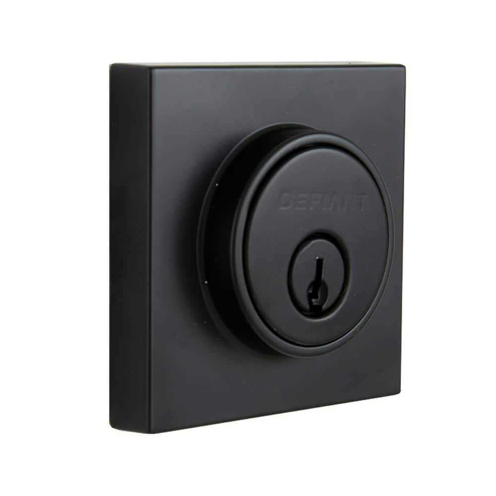 Defiant Contemporary Matte Black Square Double Cylinder Deadbolt - Cheap Fitting