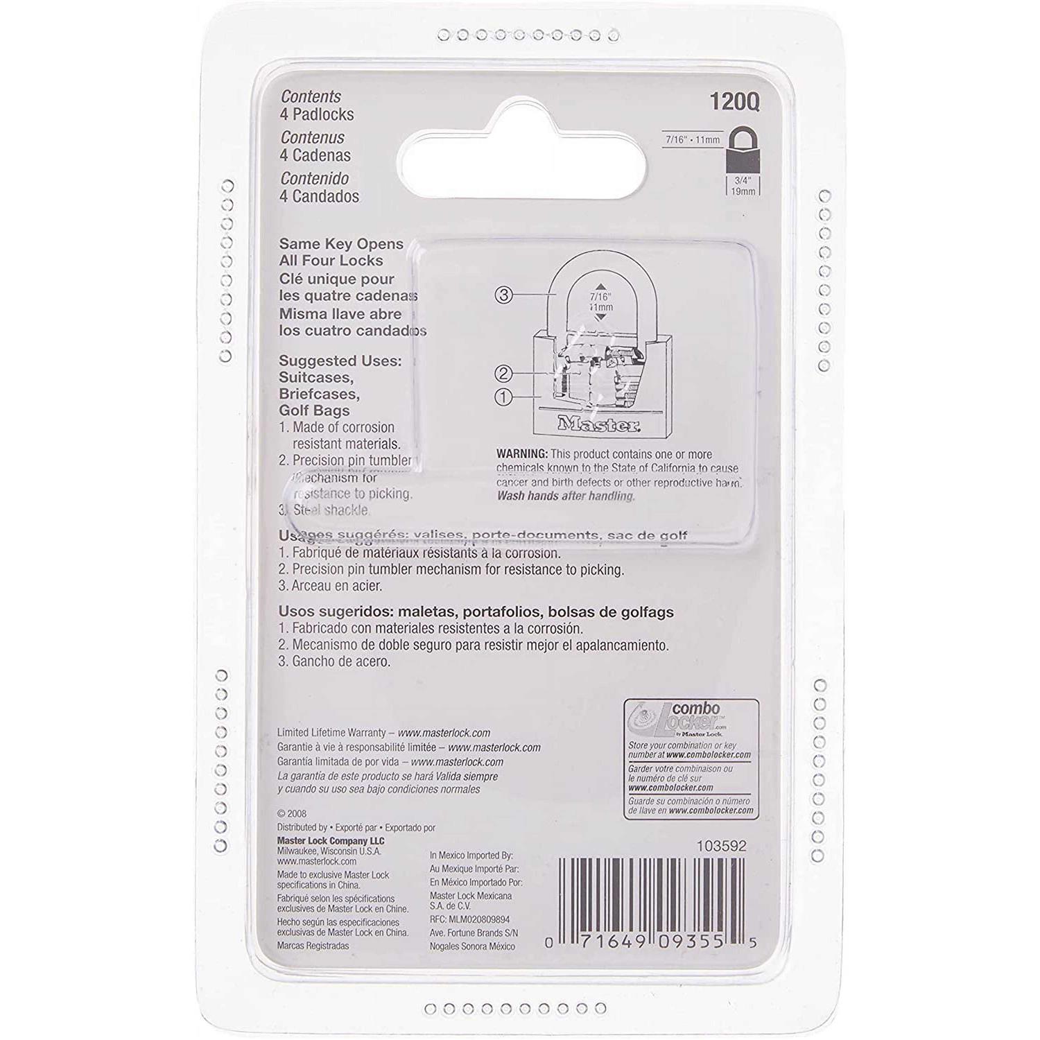 Master Lock 120Q Brass Padlock - Cheap Fitting