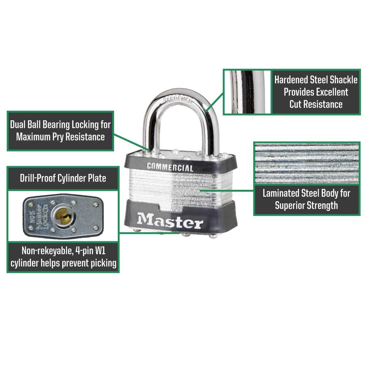 Master Lock 5-DG7179 Laminated Steel Padlock - Cheap Fitting