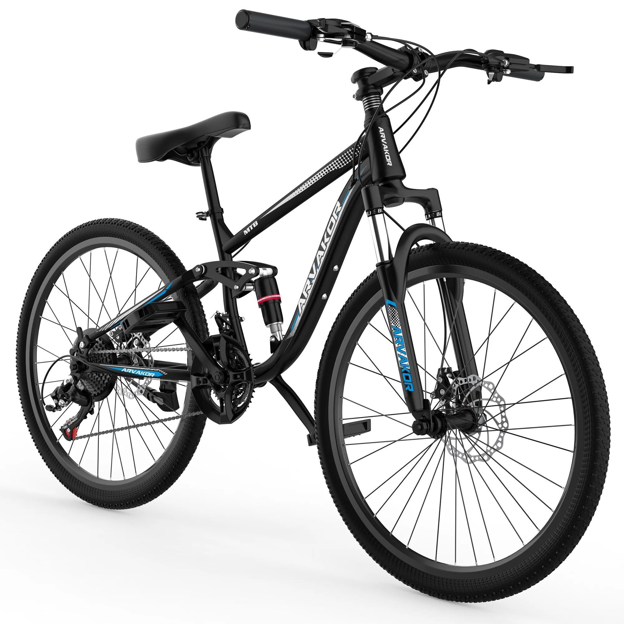ARVAKOR 26'' Mountain Bikes for Men, 21 Speeds, Double Disc Brake, Gray - Cheap Fitting