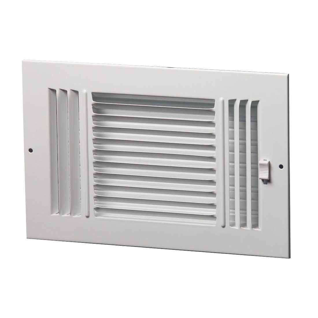 ProSelect PS3WW Stamped Steel 3-Way Residential Ceiling & Sidewall Register in White - Cheap Fitting
