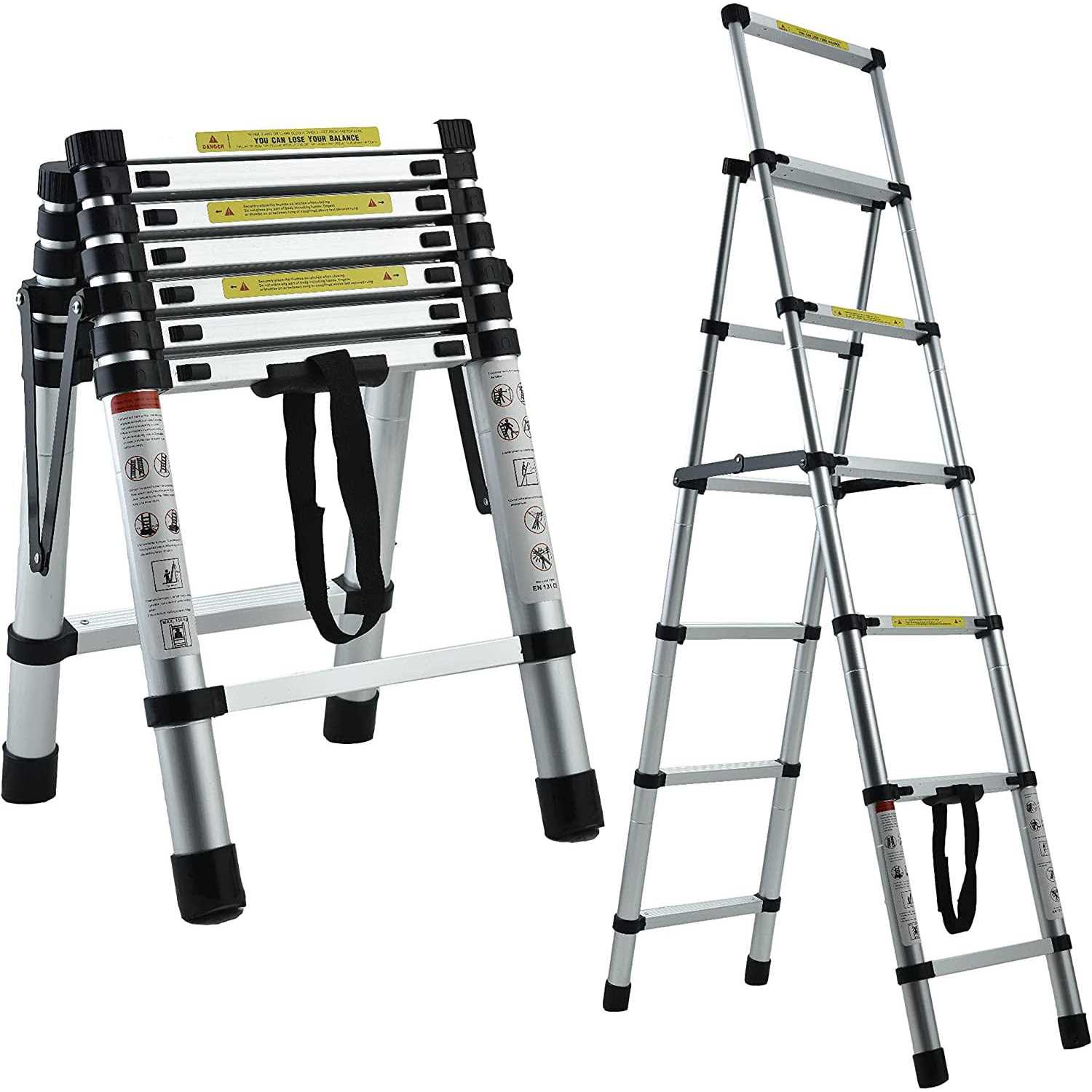 Bowoshen Steps Aluminium Ladder 2 Ways Combination With Handrail - Cheap Fitting