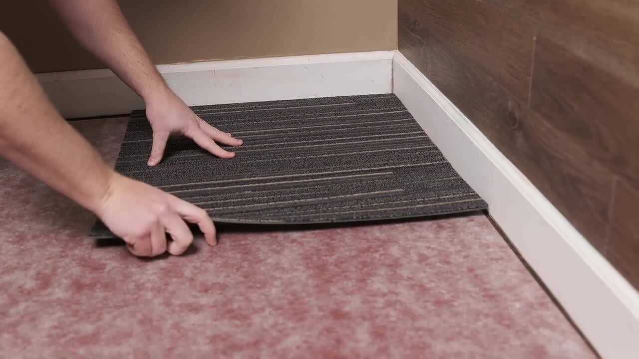 DIY 20 x 20 Plush Cut Peel and Stick Carpet Tile Nance Industries - Cheap Fitting