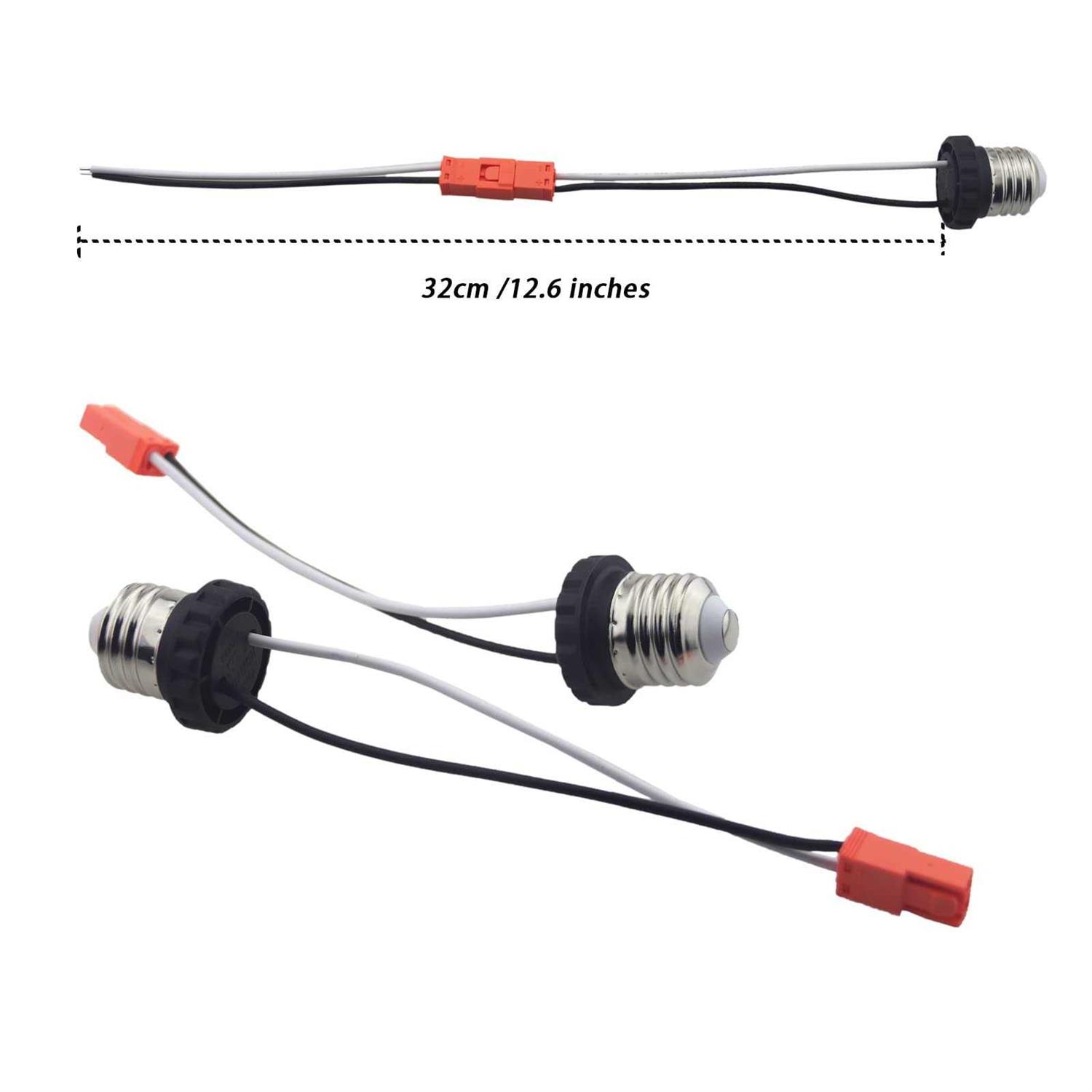 Odlamp Edison E26 Sockets Adapter Medium Base Male Screw in Light Bulb Socket Pigtail for Led Ceiling Lights Downlight - Cheap Fitting