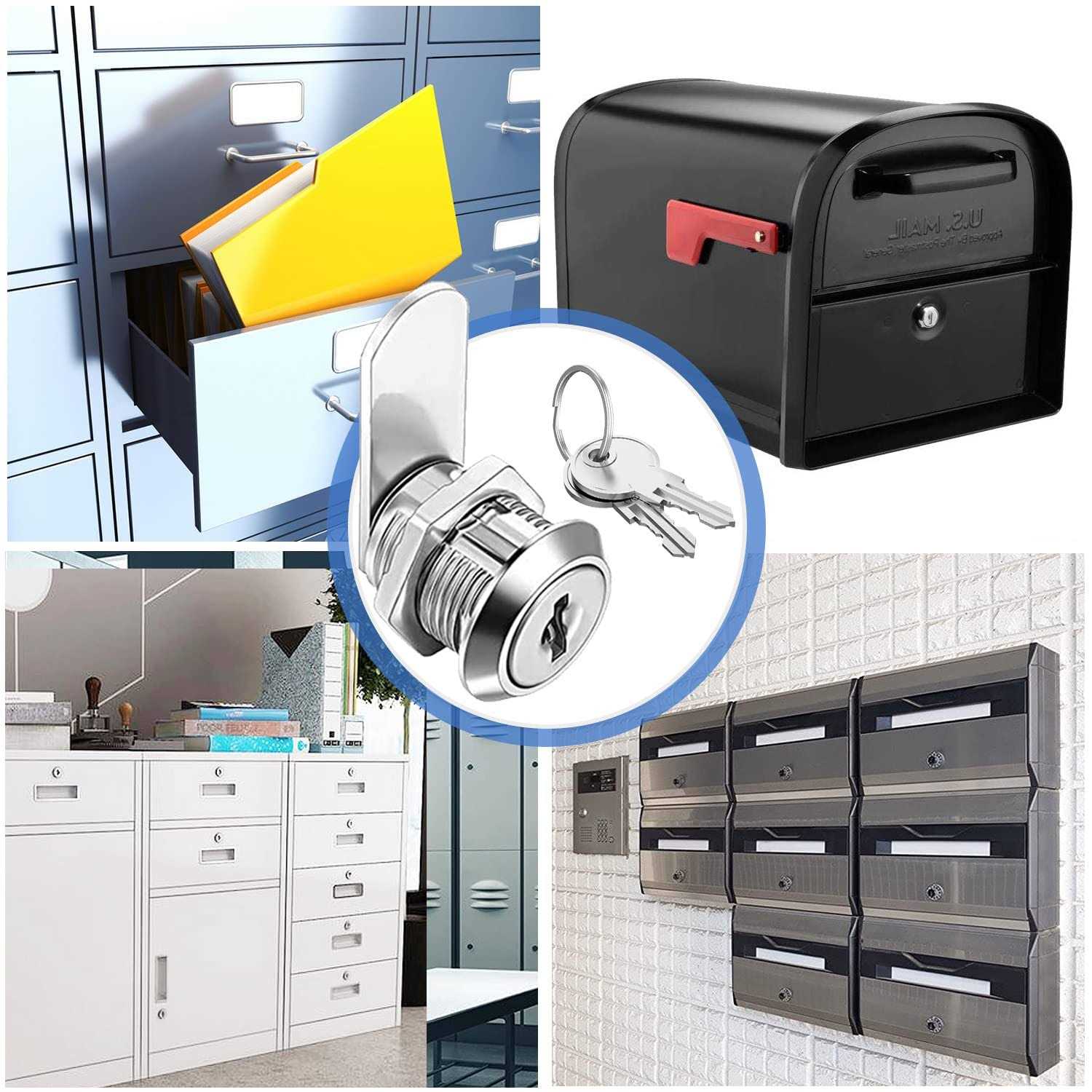 Sissinda Cam Locks Cabinet Locks Keyed Alike 5/8” Cylinder Length Fits on 0.4” Max Panel Thickness - Cheap Fitting