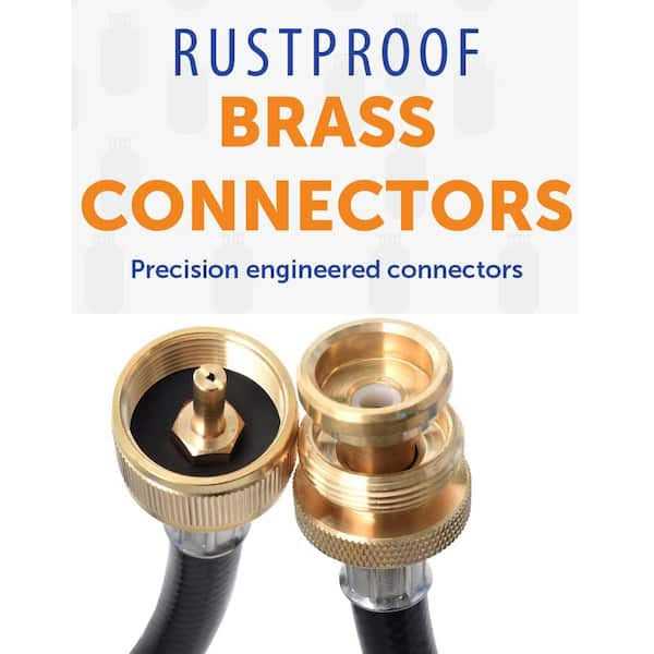 Flame King 8 ft. Propane Extension Hose for 1 lb. Cylinder Distribution Tree, T and Y Connector - Cheap Fitting