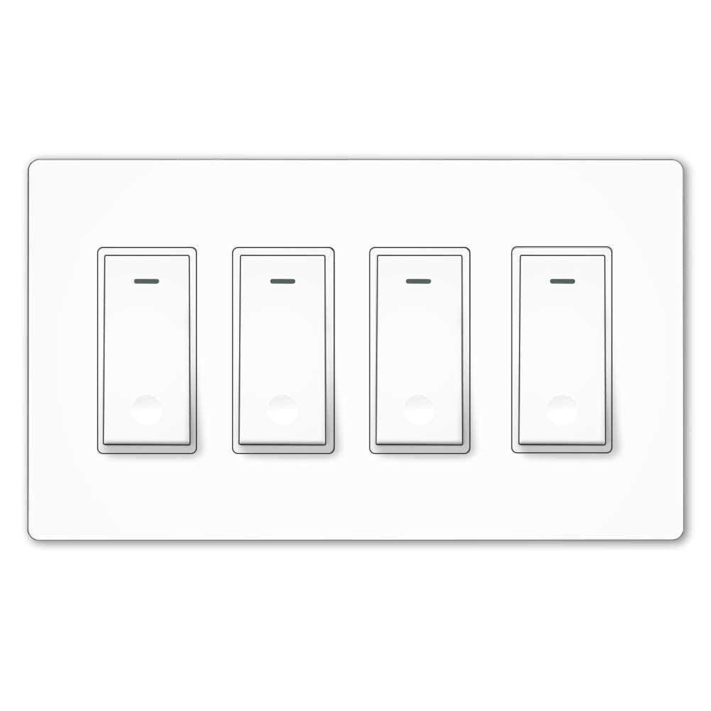 Moes WiFi Smart Light Switch 4 Gang No Screw Panel Smart Life/Tuya App Wireless Remote Control Wall Switch Timer for Lights - Cheap Fitting