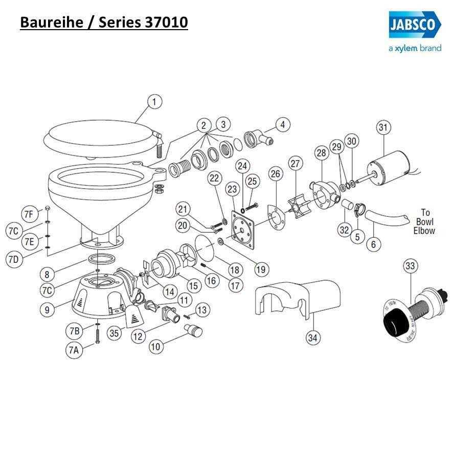 Jabsco Motor/Pump Assembly 37010 Series Electric Toilets 37041-0010 - Cheap Fitting