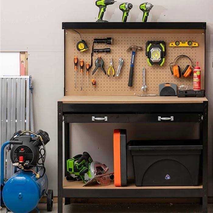 Steel Tool Storage Workbench Hardwood Tools Table Workstation with Drawer - Cheap Fitting