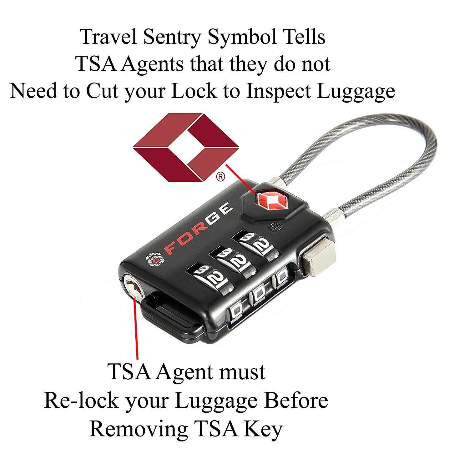 Forge TSA Approved Cable Luggage Locks - Cheap Fitting