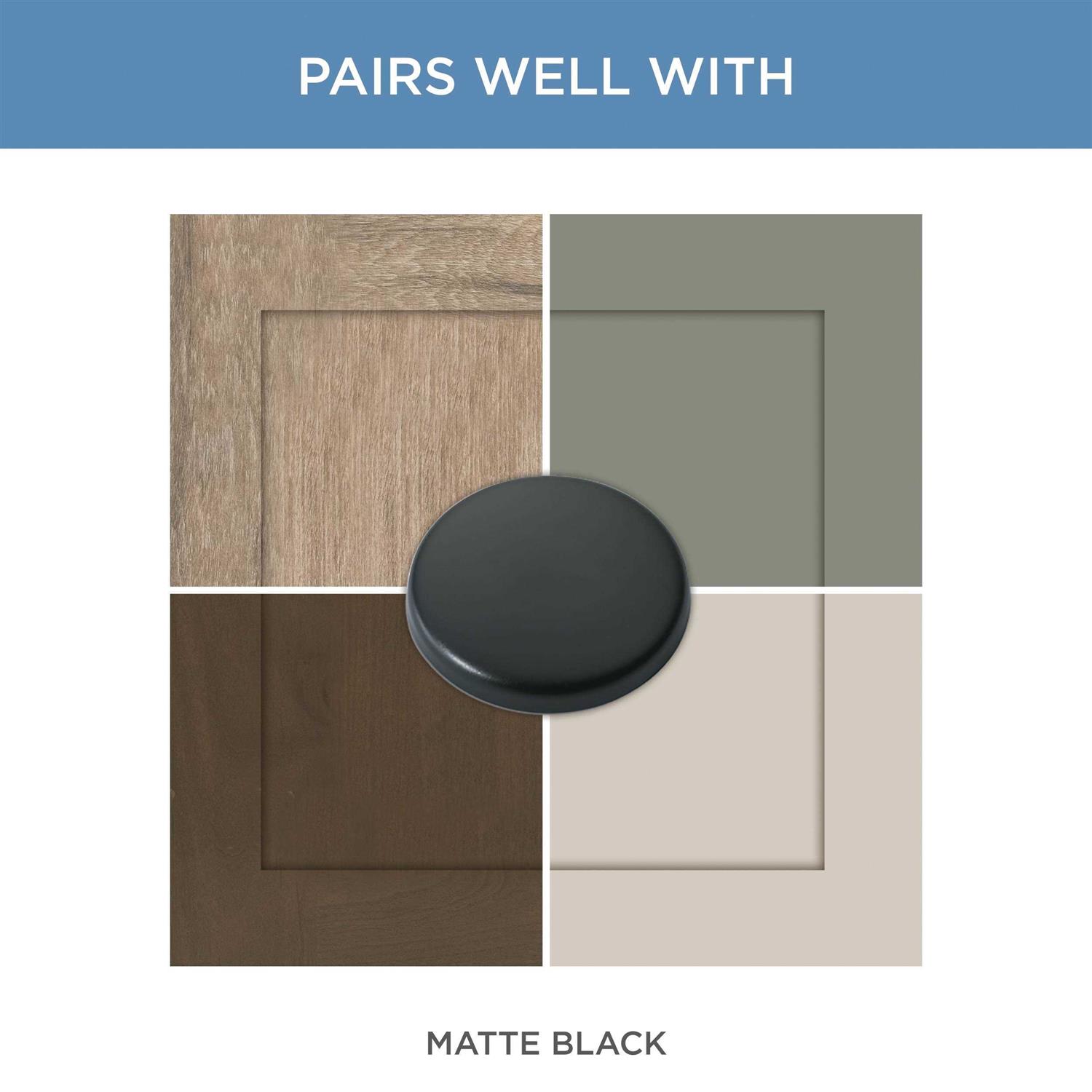 Brainerd 1-1/4-in Matte Black Round Cabinet Knob - Cheap Fitting