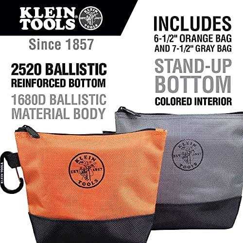Klein Tools 80056 Tool Bag Storage Kit with Zipper Bag Stand-Up Tool Pouch and Canvas Tool Pouch - Cheap Fitting