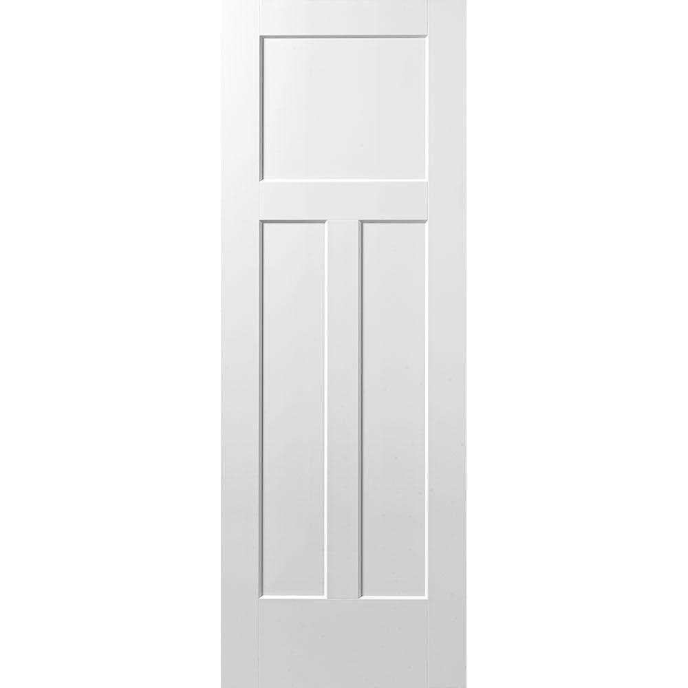 Masonite 30 in. x 80 in. 3 Panel Winslow Primed Solid Core Composite Interior Door Slab, Primed White - Cheap Fitting
