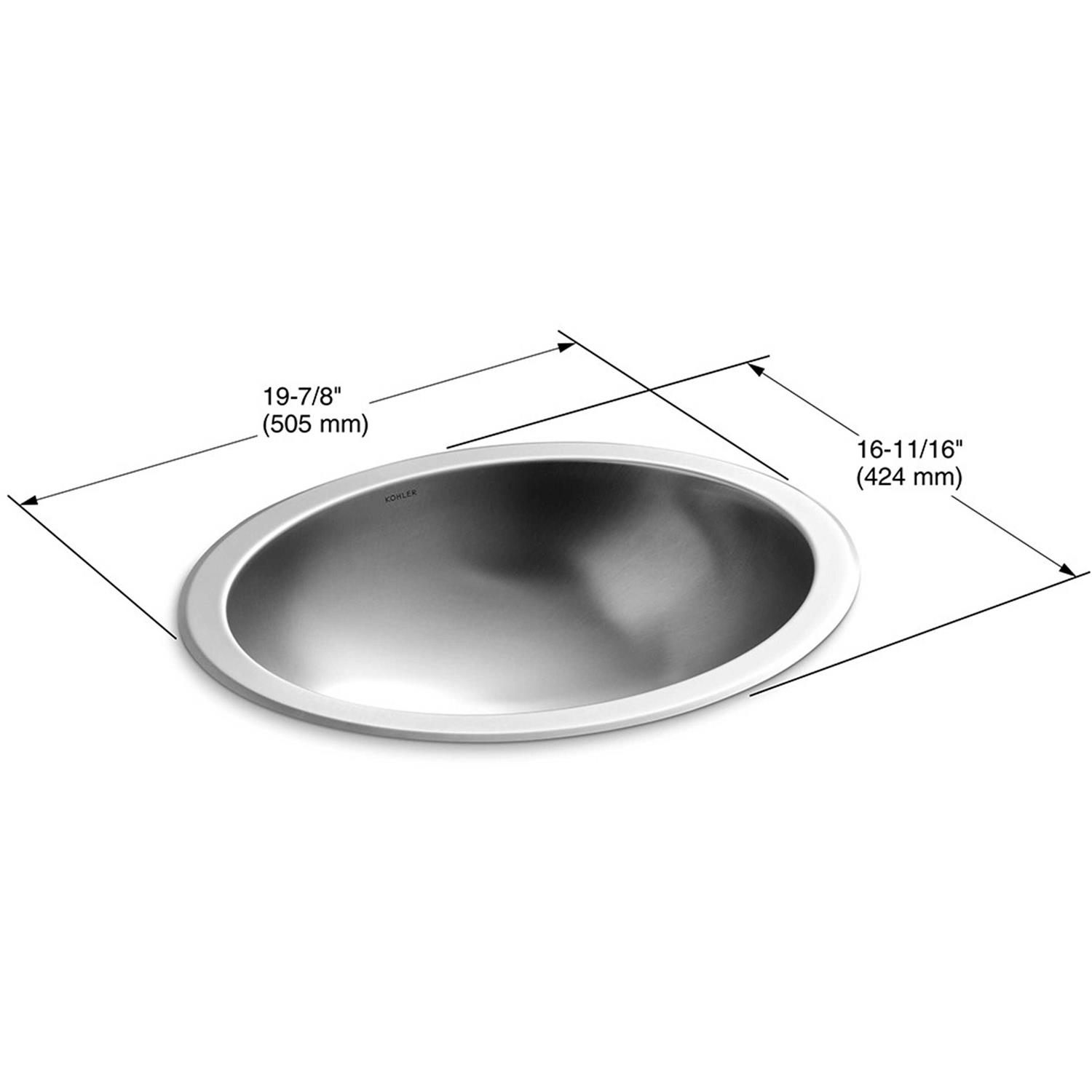 Kohler K-2608-SU-NA Bachata Drop-in/Undermount Bathroom Sink with Luster - Cheap Fitting