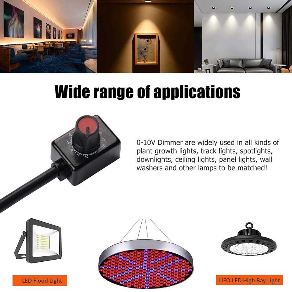 2Pack DC0/1-10V Knob LED Dimmer Mini Controller Rotary Switch PWM Dimming Off for 0-10V / 1-10V Dimmable LED Drivers Electronic Ballasts Controling - Cheap Fitting