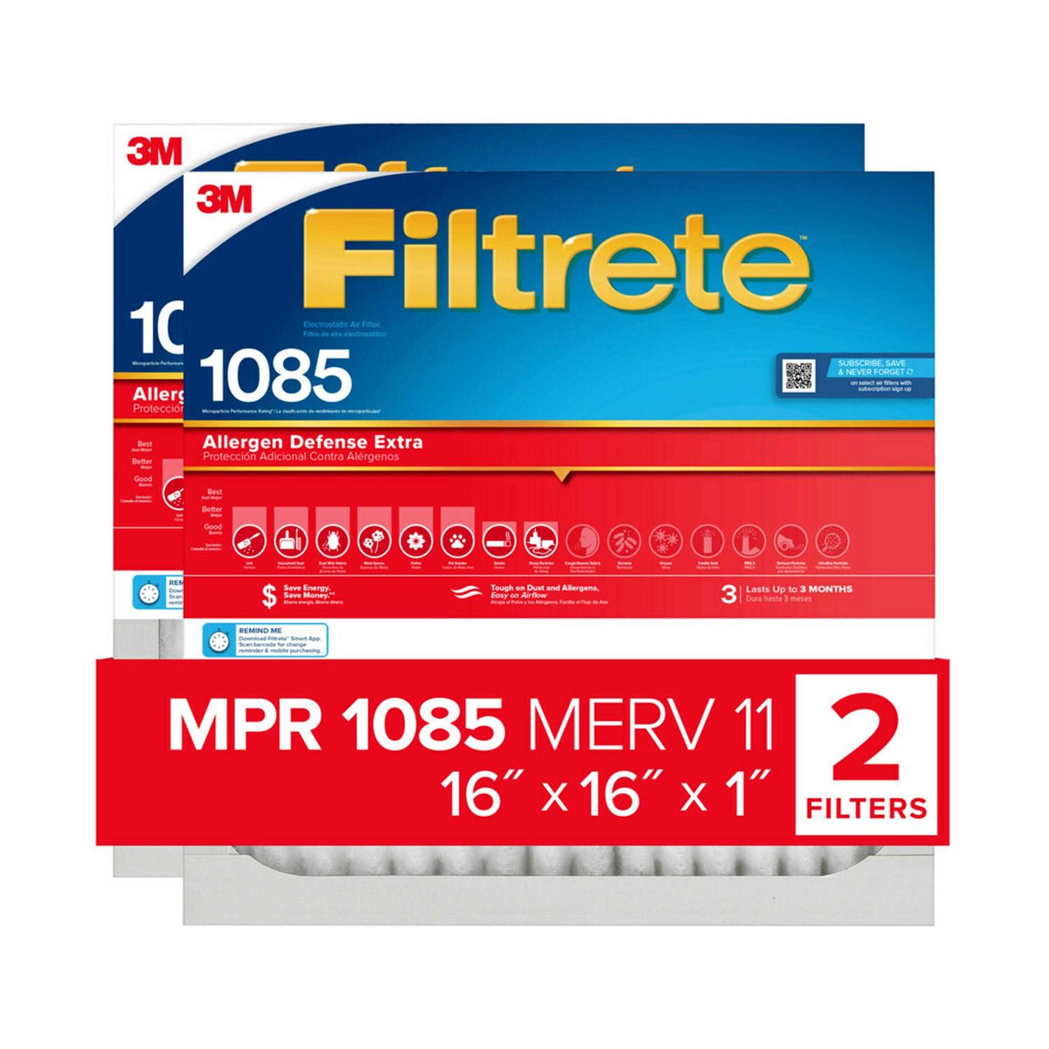 Filtrete 1-in MERV 11 1085 MPR Allergen Defense Extra Electrostatic Pleated Air Filter - Cheap Fitting