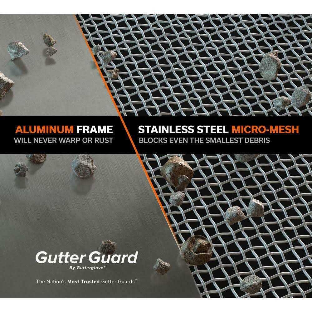 Gutter Guard by Gutterglove 4 ft. L x 5 in. W Stainless Steel Micro-Mesh Gutter Guard - Cheap Fitting