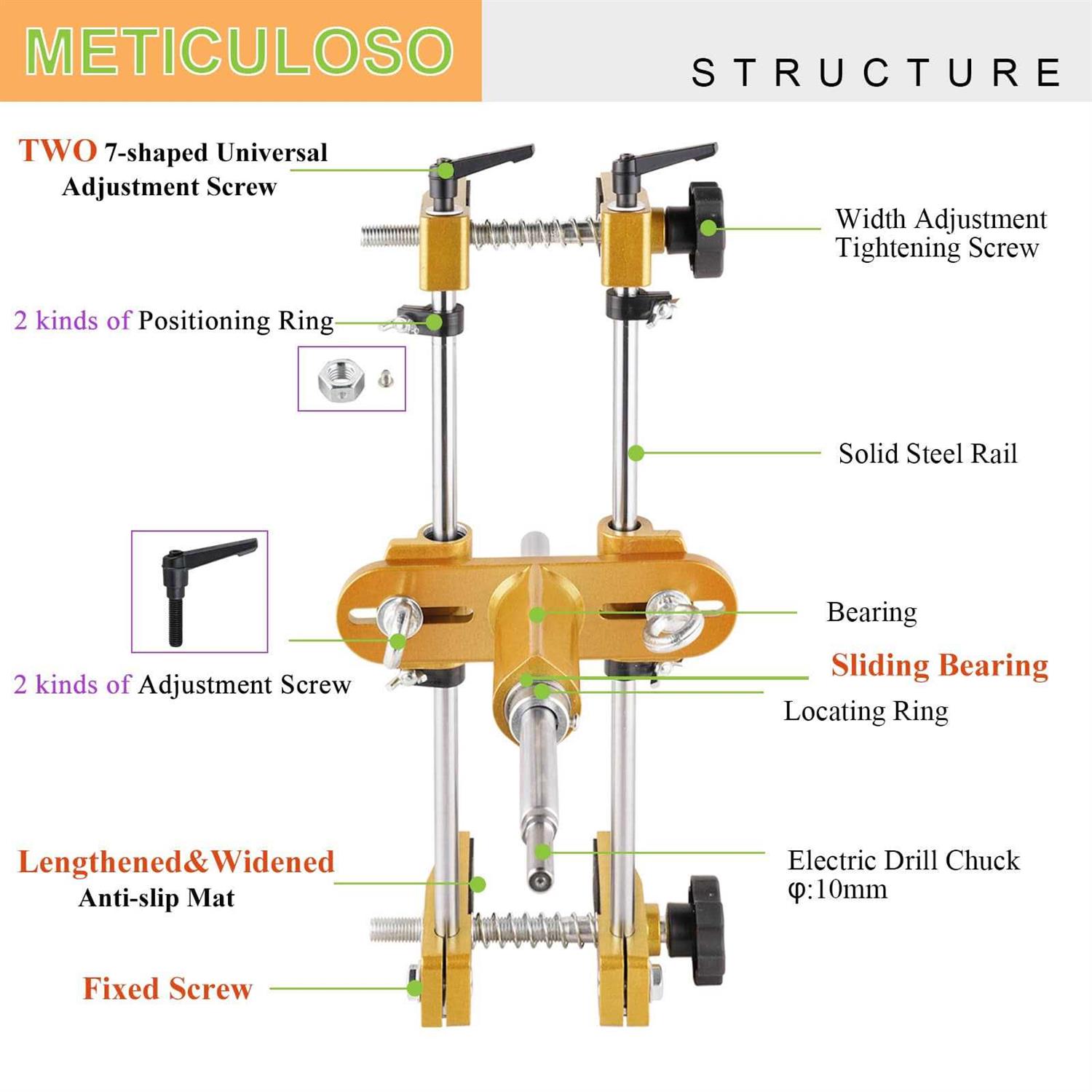 Meticuloso Door Lock Hole Opener Kit Lock Mortiser for Wooden Doors Door Lock Installation Kit Mortising Machine Mortise Jig with 3 Drill Bits - Cheap Fitting
