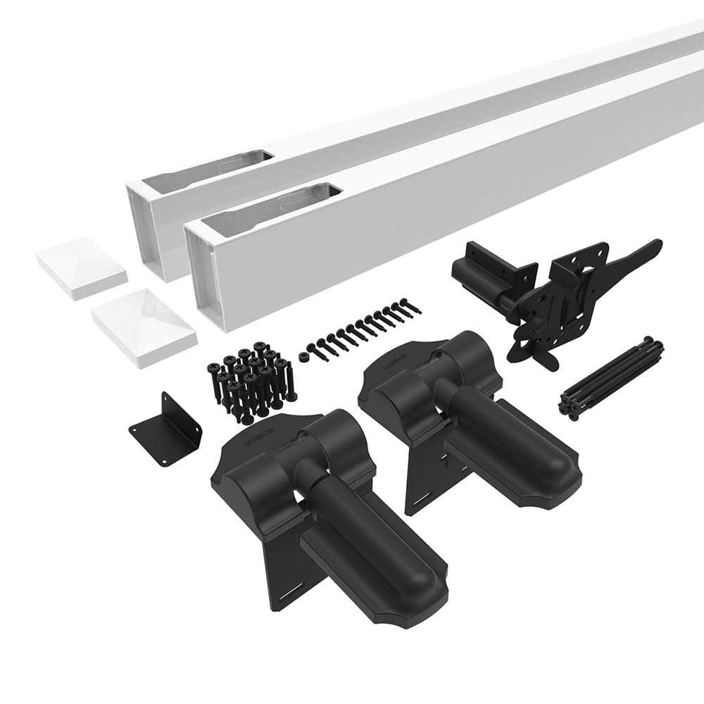 Freedom Emblem 6-ft H x Adjustable W White Vinyl Flat-top Fence Gate Kit 73024826 - Cheap Fitting