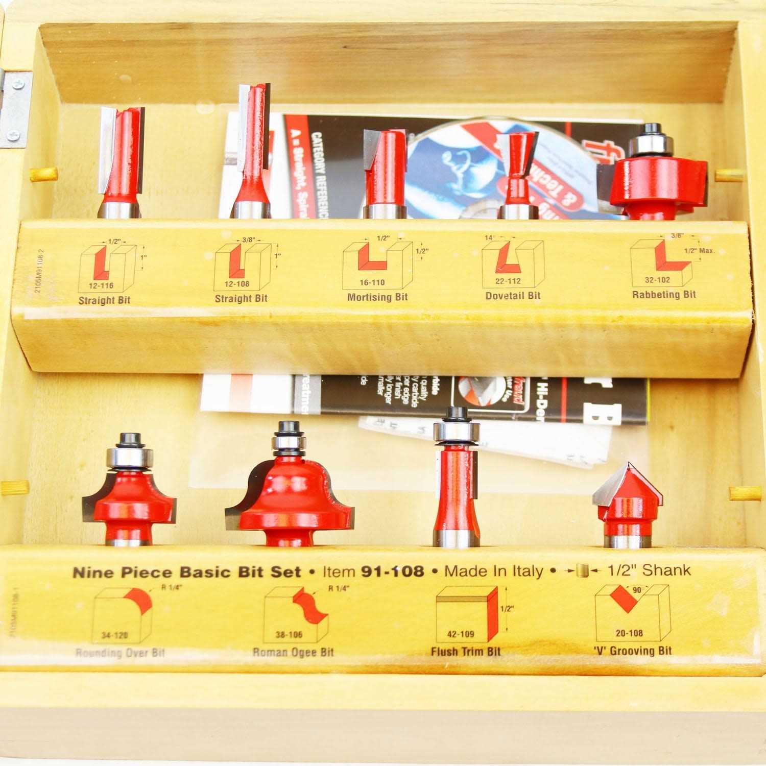 Freud 91-108 9 Piece Basic Router Bit Set - Cheap Fitting
