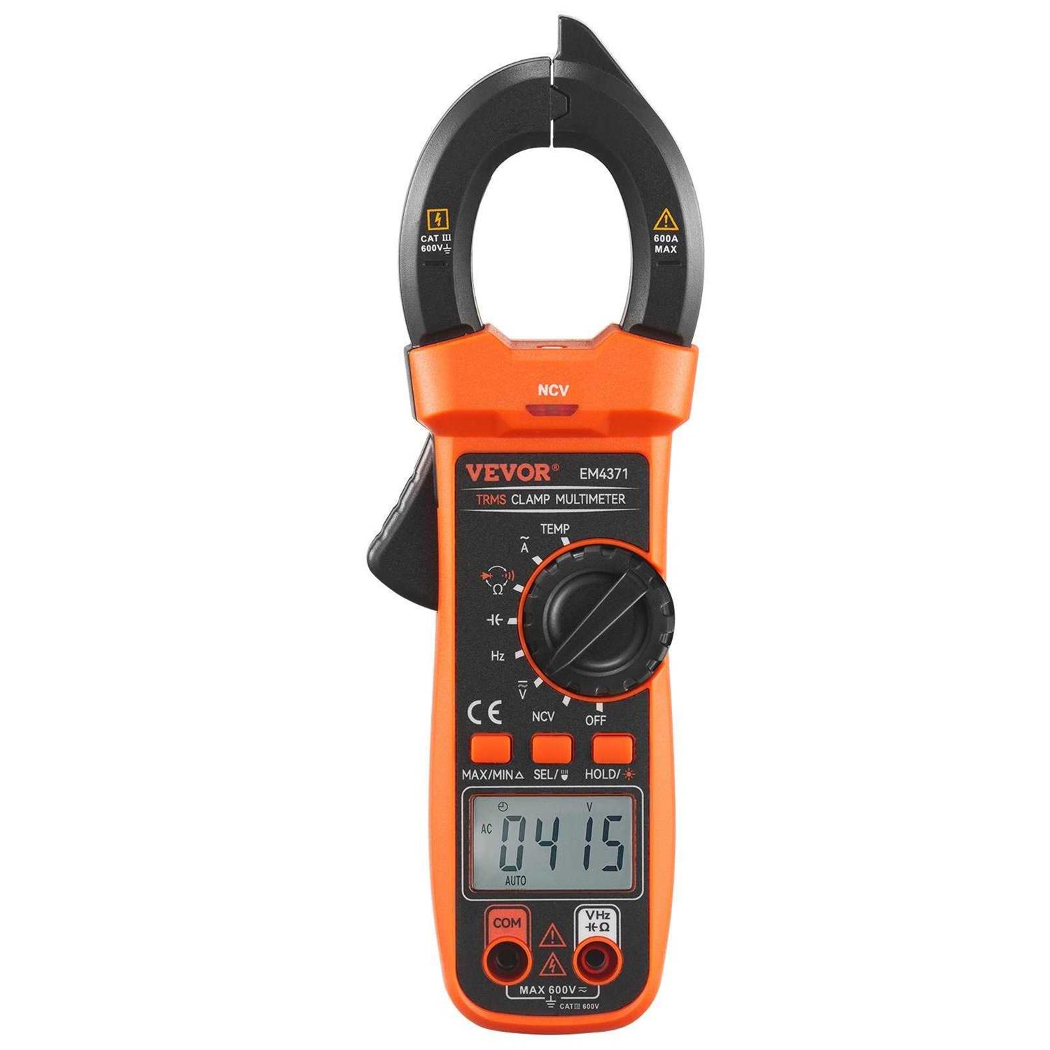 VEVOR Digital Clamp Meter Multimeter True RMS Ac dc Volt Amp NCV Measurement - Cheap Fitting