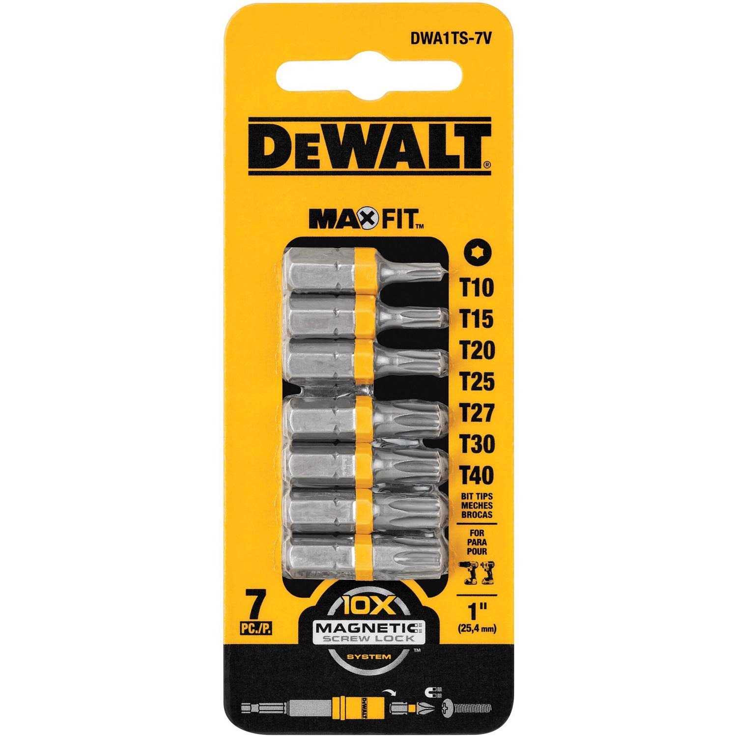 Dewalt 1 in. Steel Torx Security Screwdriver Drill Bit Set - Cheap Fitting
