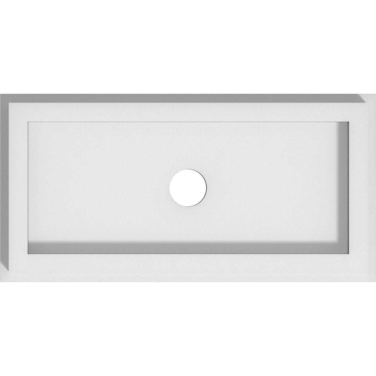 Rectangle Architectural Grade PVC Contemporary Ceiling Medallion Ekena Millwork CMP10X5RE-01000 - Cheap Fitting