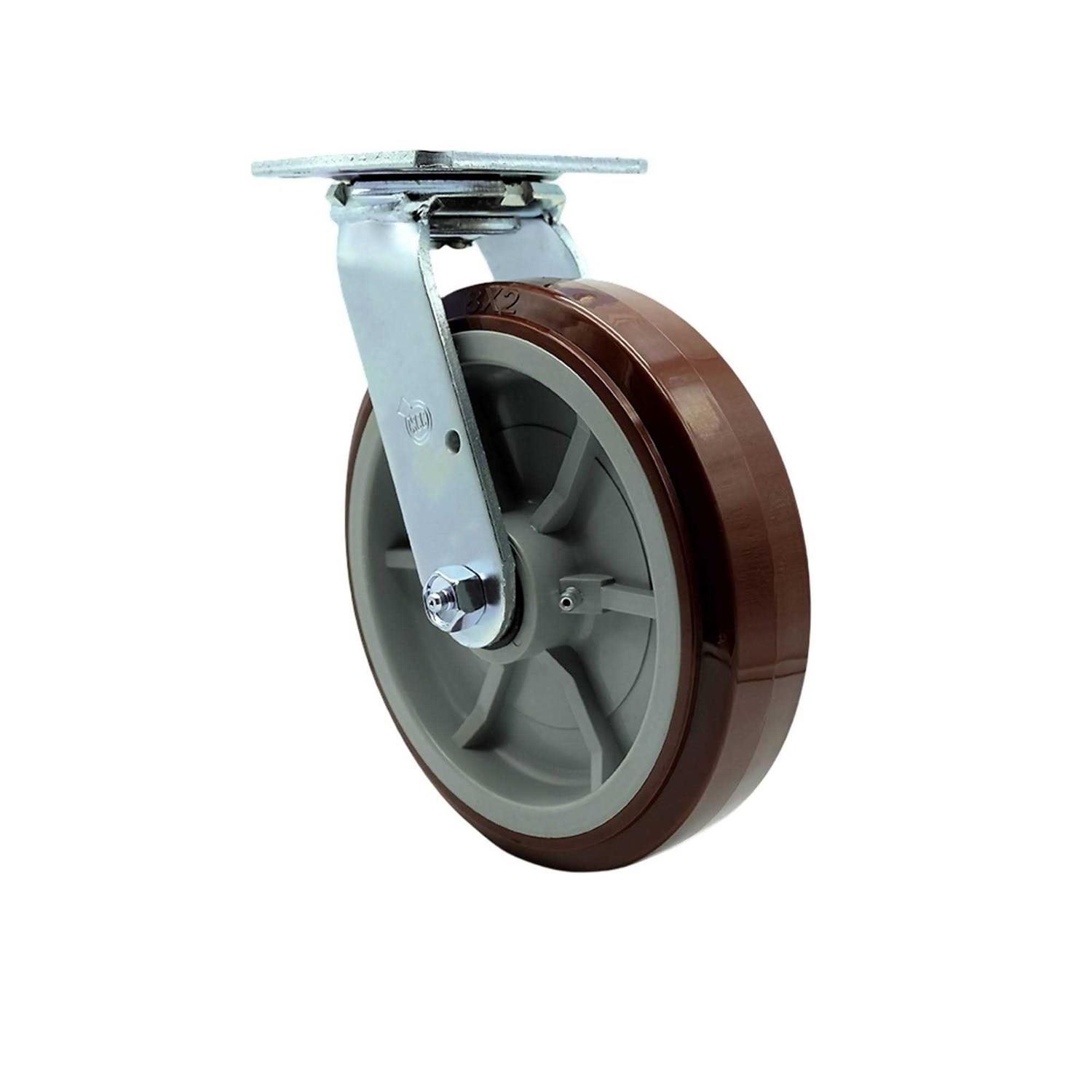 Service Caster 8 Inch Polyurethane Wheel Swivel - Cheap Fitting