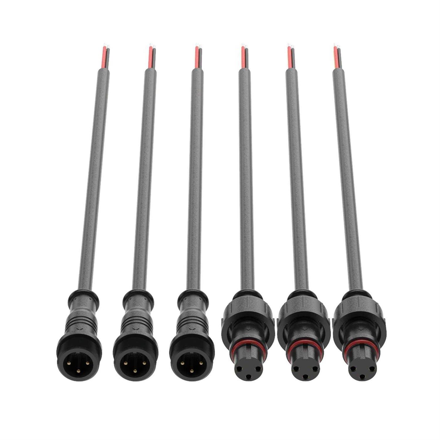 Hysmigor 3 Pin Electrical Connector 22AWG IP65 Male Female Connector 7.87in/20cm Extension Cable for Car,Truck,Boat,Indoor/Outdoor LED Strip Lights - Cheap Fitting