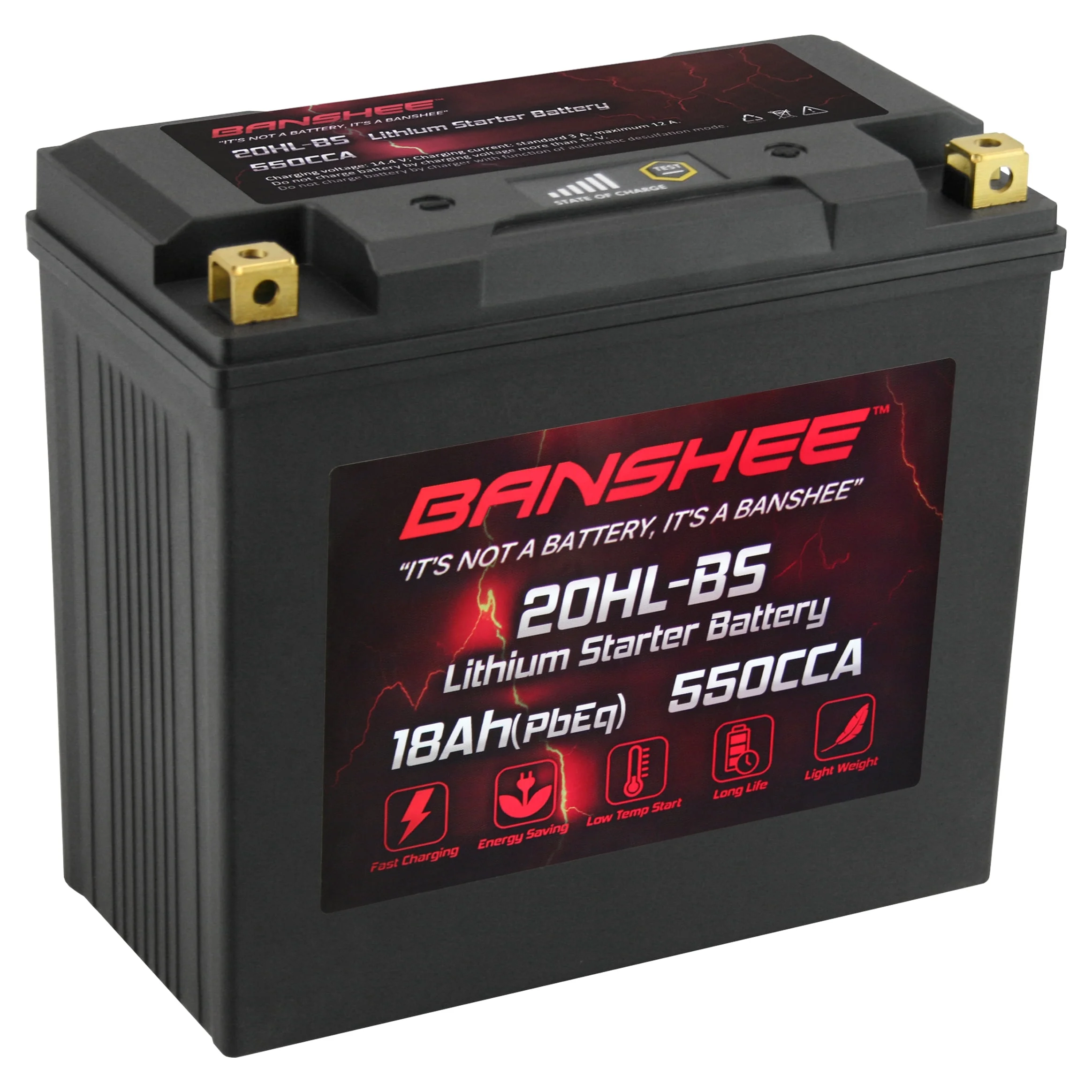 12V 18Ah 550CCA LiFePO4 Lithium Motorcycle Battery | YTX20HL-BS & YTX20L-BS Replacement - Cheap Fitting