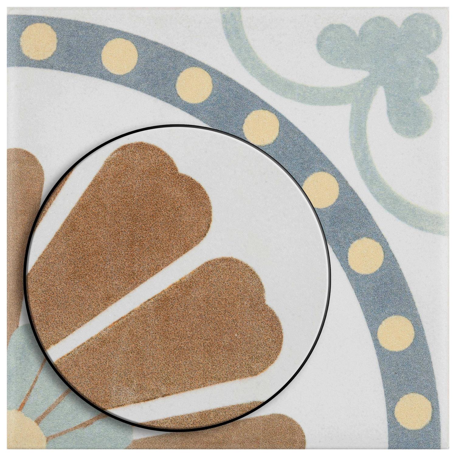 Merola Tile Revival Ring Mini 4 x 4 Ceramic Floor and Wall Tile - Cheap Fitting