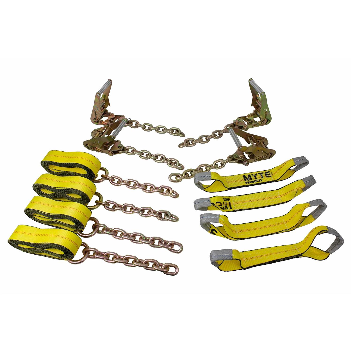 Mytee Products 8 Point Roll Back Vehicle Tie Down Kit with Chain Extension on Both Ends - Cheap Fitting