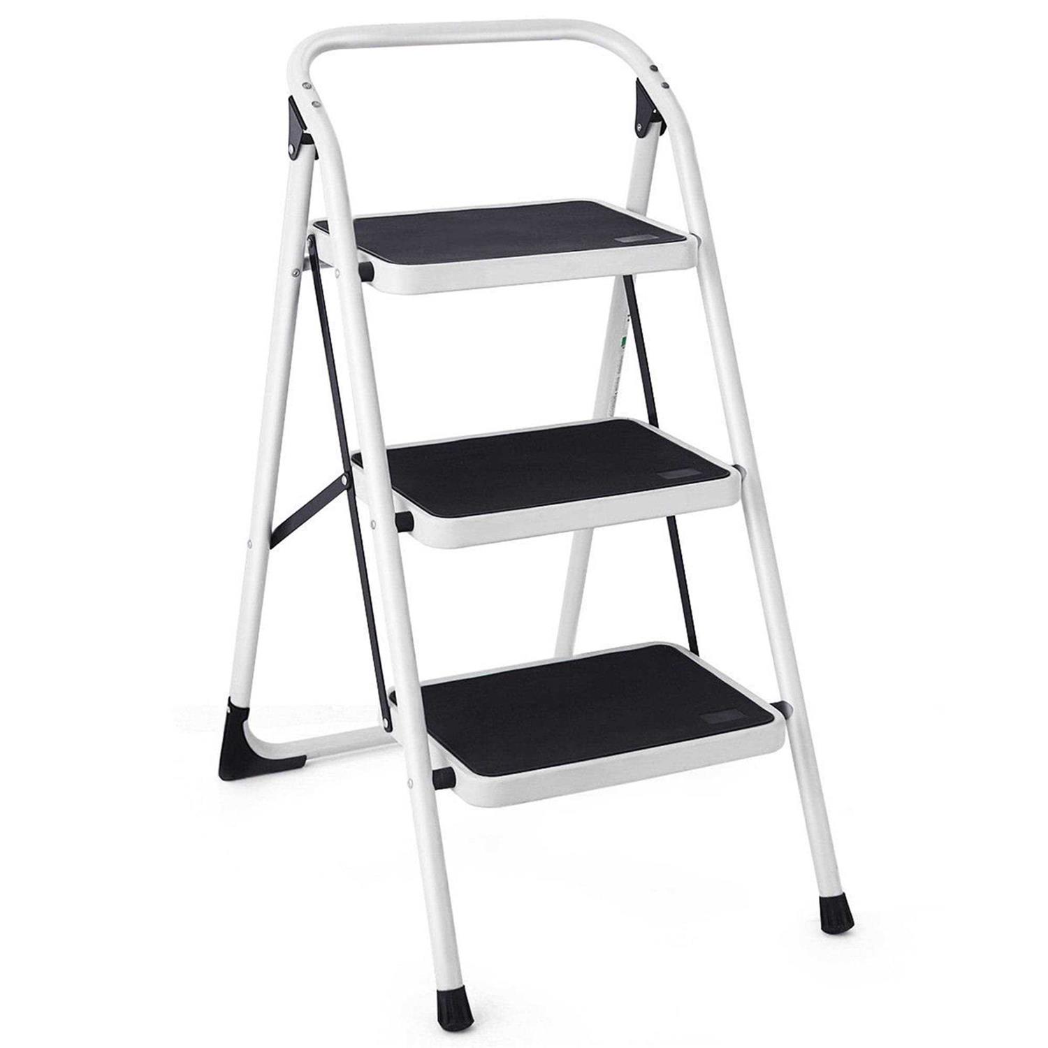 Costway 3 Step Lightweight Ladder HD Platform Foldable Stool 330 lb - Cheap Fitting