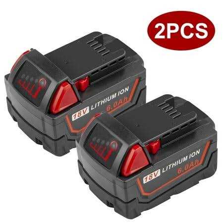 2-pack 18V Replacement Battery for Milwaukee M-18 Lithium 6.0ah Extended Capacity 48-11-1860 Power Tools Batteries - Cheap Fitting