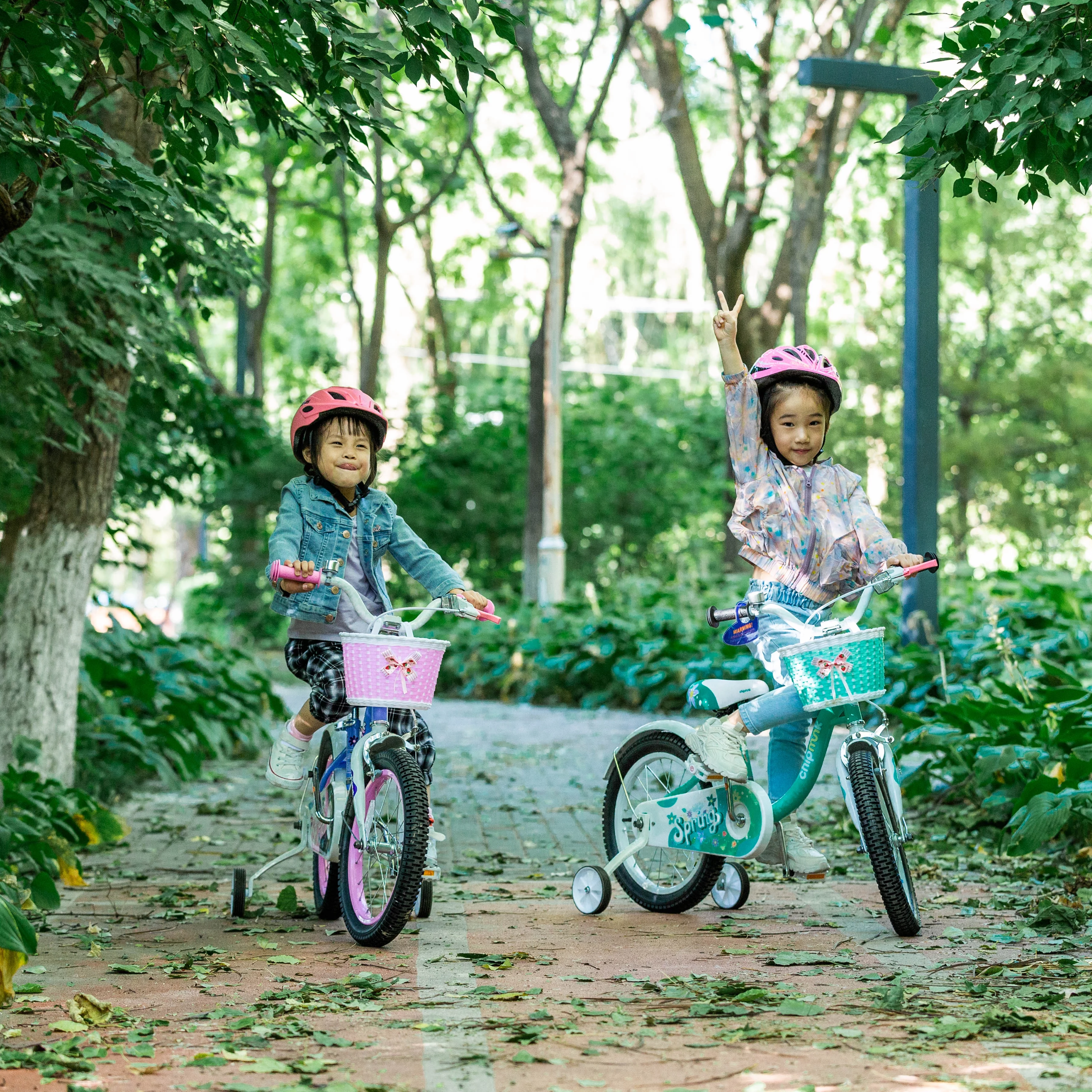 RoyalBaby Spring Kids Bike Girls 14 Inch Bicycle with Basket for Ages 3-9 Years Training Wheel Options Green - Cheap Fitting