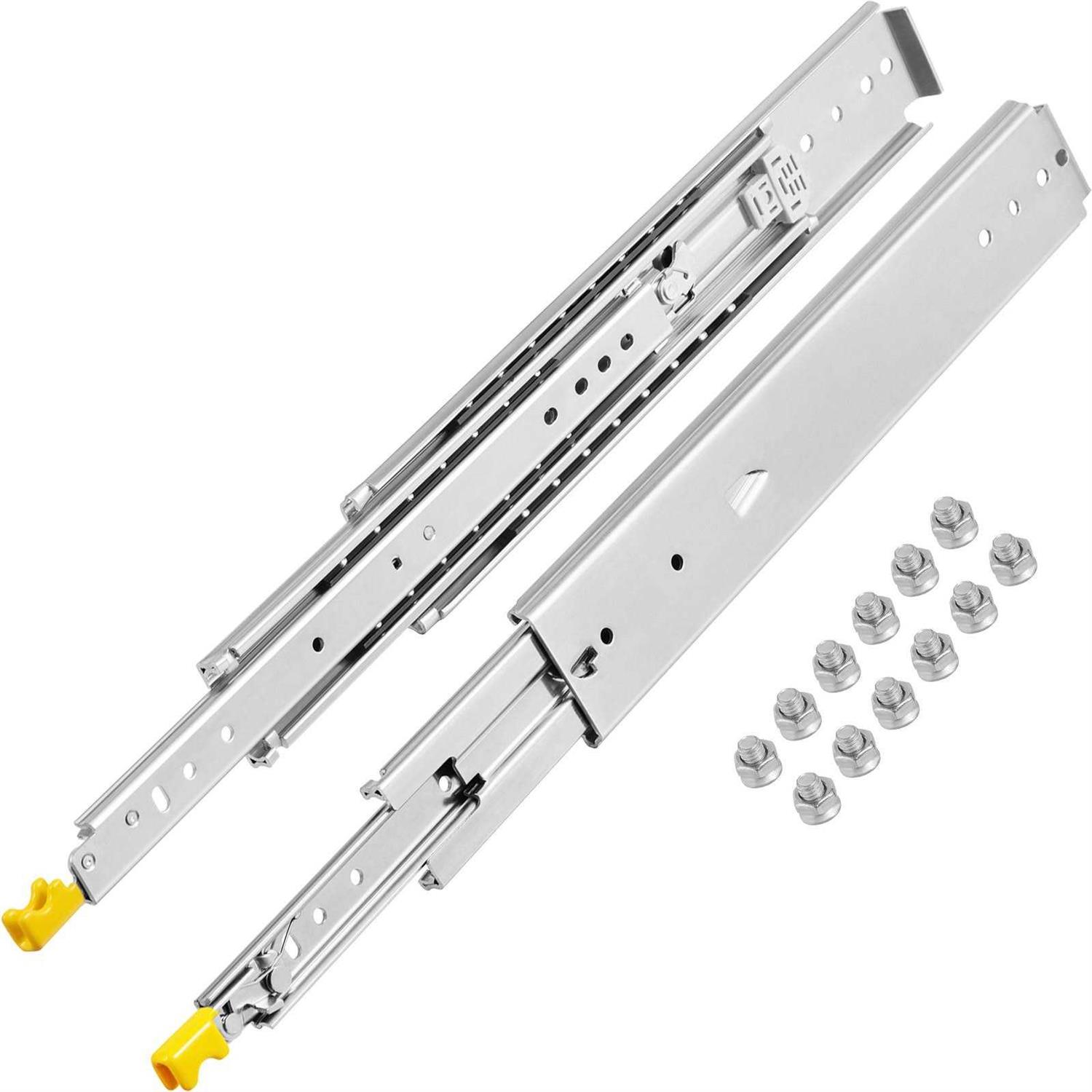 VEVOR Drawer Slides with Lock 1 Pair Heavy-Duty Industrial Steel up to 500 lbs Capacity - Cheap Fitting